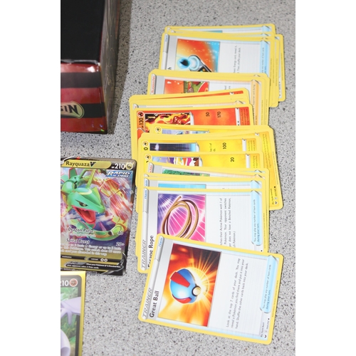 1591 - Qty of Pokémon collectors trading cards, many in sleeves with extra spare sleeves, in Pokémon Sword ... 