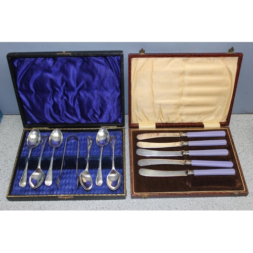 1060 - Qty of assorted antique and later silver-plated and other cutlery, some boxed, approx 5.3kg