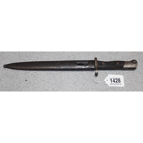 1428 - A c.WW2 period Siamese Type 45 Mauser bayonet and scabbard, marked to ricasso, approx 39cm long inc ... 