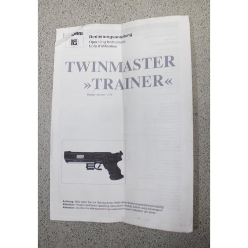 1430 - Twinmaster .177 CO2 match pistol in case with accessories