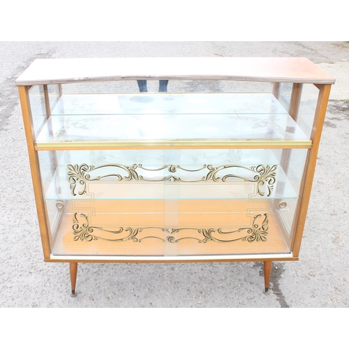 164 - A retro 1950's drinks cabinet with gilt painted details, approx 104cm wide x 29cm deep x 94cm tall