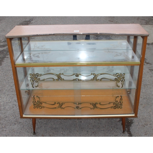 164 - A retro 1950's drinks cabinet with gilt painted details, approx 104cm wide x 29cm deep x 94cm tall