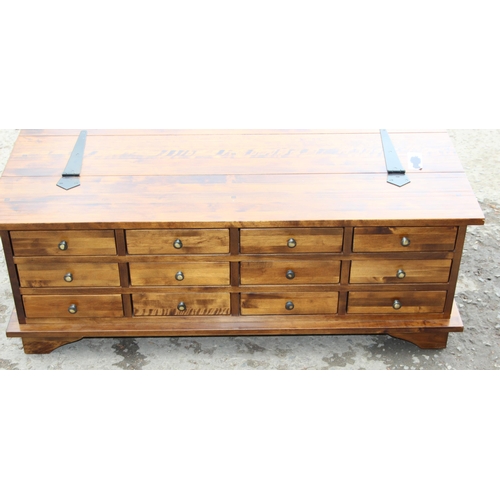 169 - A large modern wooden storage box or coffee table, approx 118cm wide x 66cm deep x 44cm tall