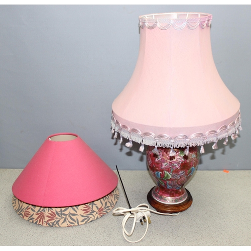 266 - Qty of assorted table lamps and ceiling lamps, some of Oriental form, some with shades (8)