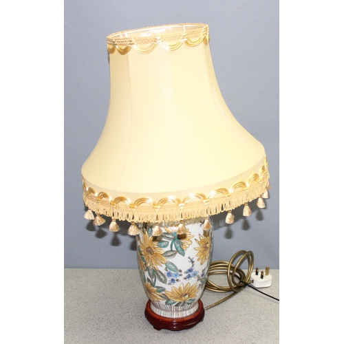 266 - Qty of assorted table lamps and ceiling lamps, some of Oriental form, some with shades (8)