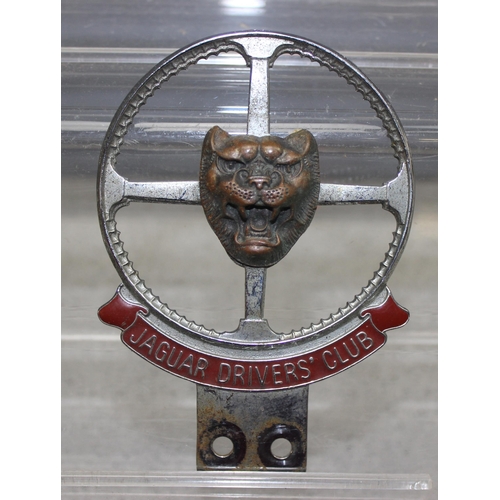 715 - 3 vintage car and motorcycle badges to inc Rotary International, Jaguar Drivers Club & Honda Riders ... 