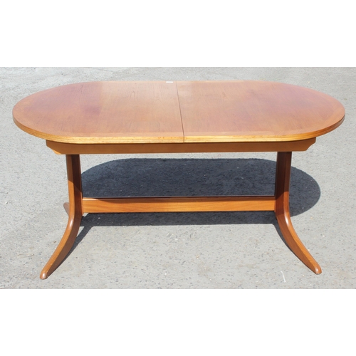 181 - Mid century extending teak dining table by Parker Knoll & 3 Danish teak dining chairs, table measure... 