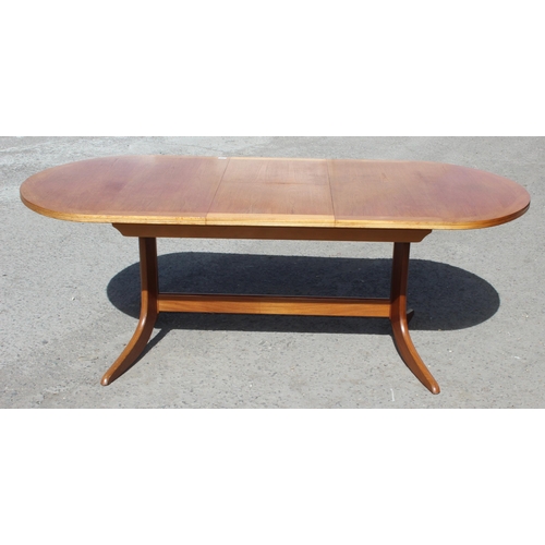 181 - Mid century extending teak dining table by Parker Knoll & 3 Danish teak dining chairs, table measure... 