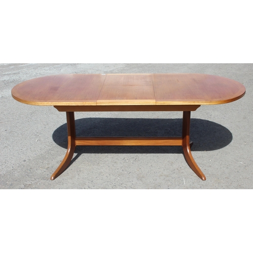 181 - Mid century extending teak dining table by Parker Knoll & 3 Danish teak dining chairs, table measure... 