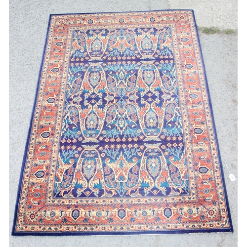 226 - A highly decorative Turkish made Kayam rug of blue ground, approx 230cm wide x 150cm deep