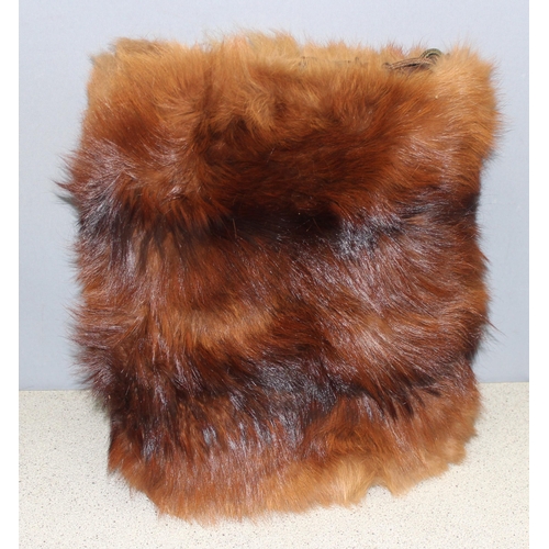 229A - Vintage real fur muff warmer in a Burberry of London postage box