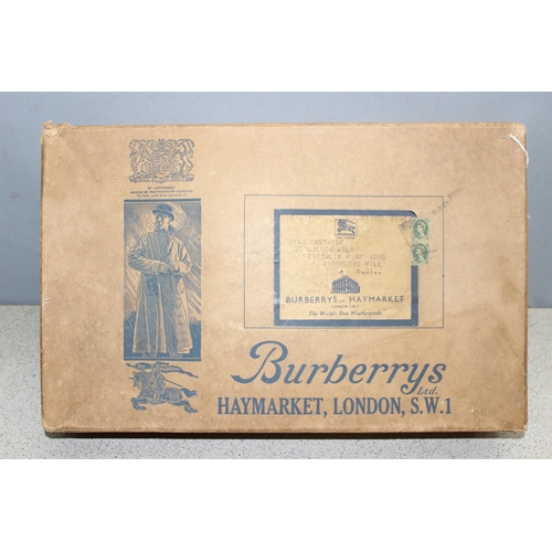 229A - Vintage real fur muff warmer in a Burberry of London postage box