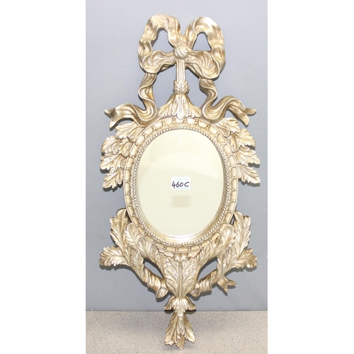 460C - Antique style ornate wall mirror, approx. 70cm x 32cm