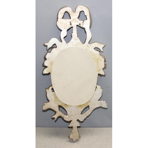 460C - Antique style ornate wall mirror, approx. 70cm x 32cm