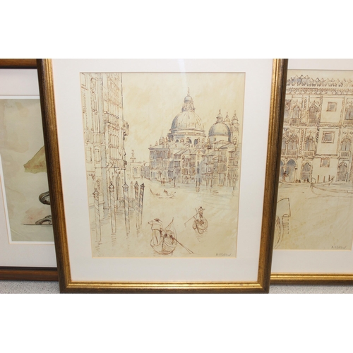 460G - 4 assorted prints to include 2 of Venetian buildings, largest approx 53cm x 37cm