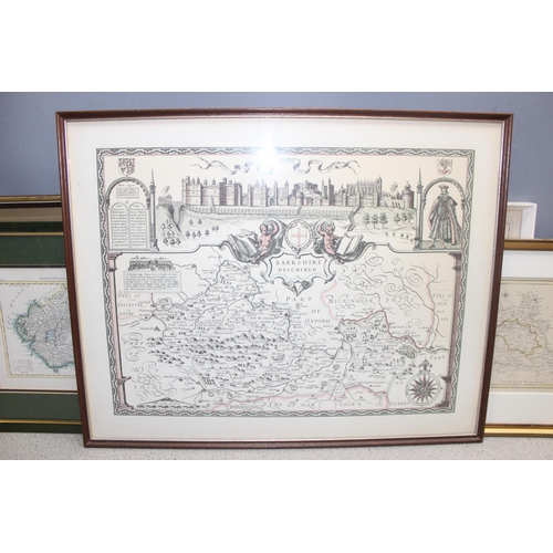 460P - Qty of various maps and other prints to incl Tombleson's Panoramic Map of the Thames & Medway, large... 