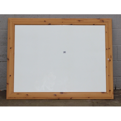 484 - A large pine framed mirror, approx 140cm x 180cm