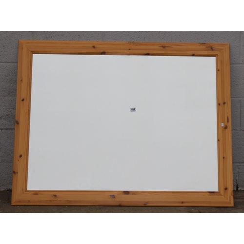 484 - A large pine framed mirror, approx 140cm x 180cm