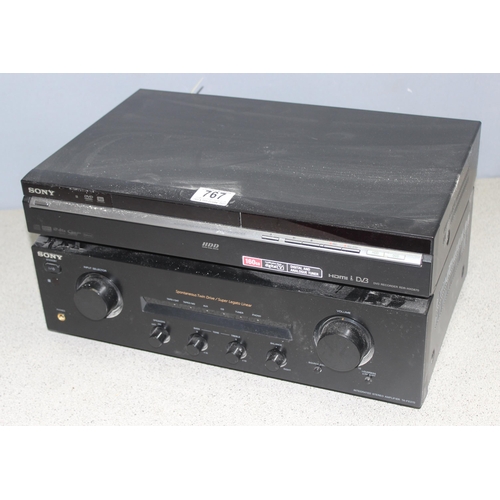 767 - Sony DVD recorder RDR-HXD870 and a Sony stereo amplifier TA-FE370 (2)