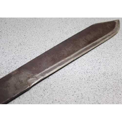 1436 - A large wooden handled Bowie Knife, the blade marked 