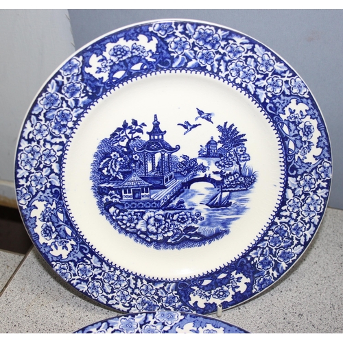 1855 - Qty of Olde Alton Ware blue and white china items, and a colourful decorative cup and saucer