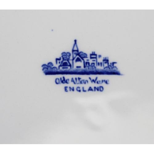 1855 - Qty of Olde Alton Ware blue and white china items, and a colourful decorative cup and saucer