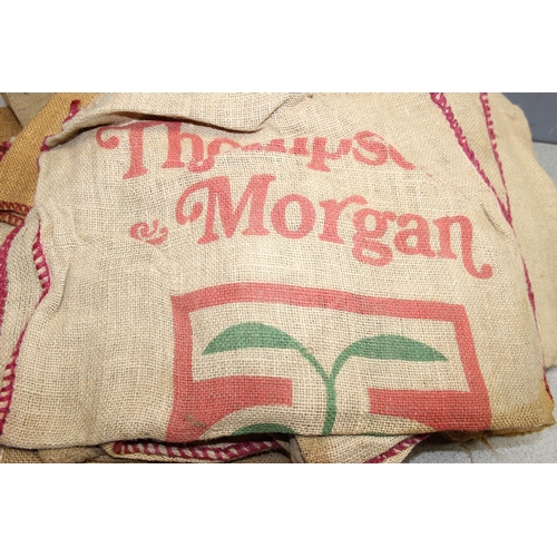 229B - Qty of hessian sacks, some with advertising