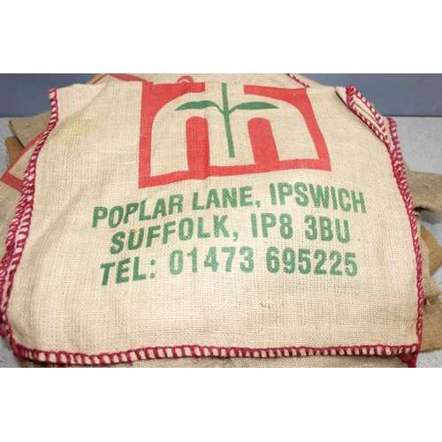 229B - Qty of hessian sacks, some with advertising