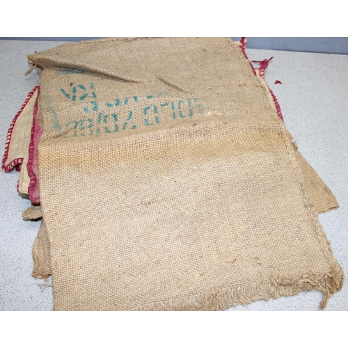 229B - Qty of hessian sacks, some with advertising