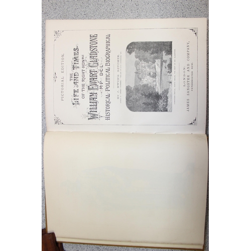 575 - The Pictorial Edition Life and Times of W E Gladstone by J. Ewing-Ritchie, 1 - 6 Volumes in decorati... 