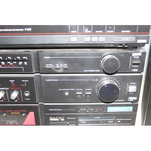 768 - Sansui stacking Hi-Fi to incl turntable, cassette deck, radio, amplifier, model No's: P-M50, M-70, D... 