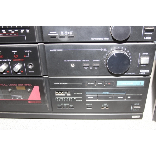 768 - Sansui stacking Hi-Fi to incl turntable, cassette deck, radio, amplifier, model No's: P-M50, M-70, D... 