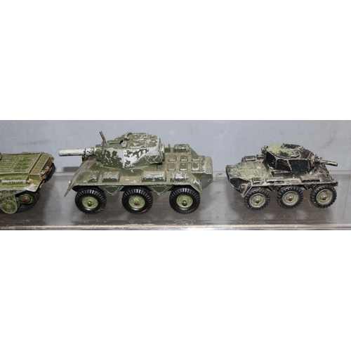 1520D - Qty of assorted vintage military toy vehicles and tanks to inc Dinky, Corgi and Matchbox etc