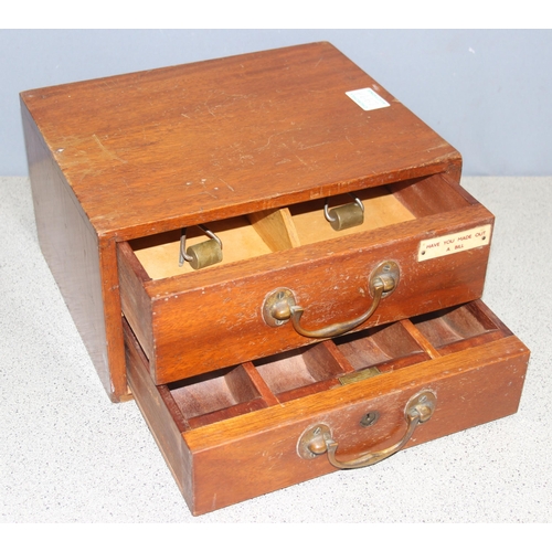 299A - Vintage 2-drawer wooden cash box/till, approx 31 x 25 x 17cm