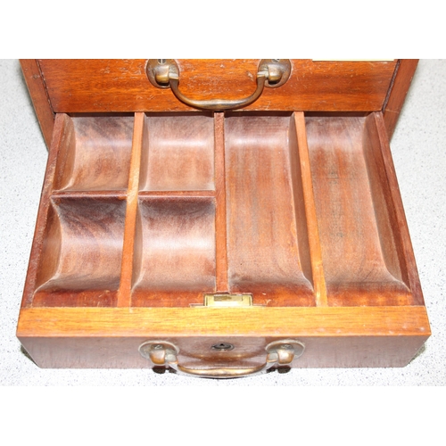 299A - Vintage 2-drawer wooden cash box/till, approx 31 x 25 x 17cm