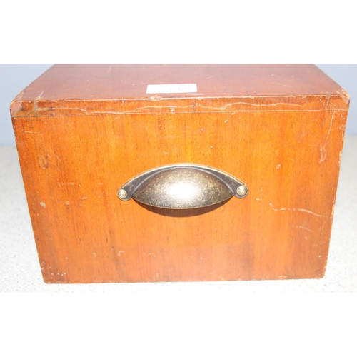 299A - Vintage 2-drawer wooden cash box/till, approx 31 x 25 x 17cm