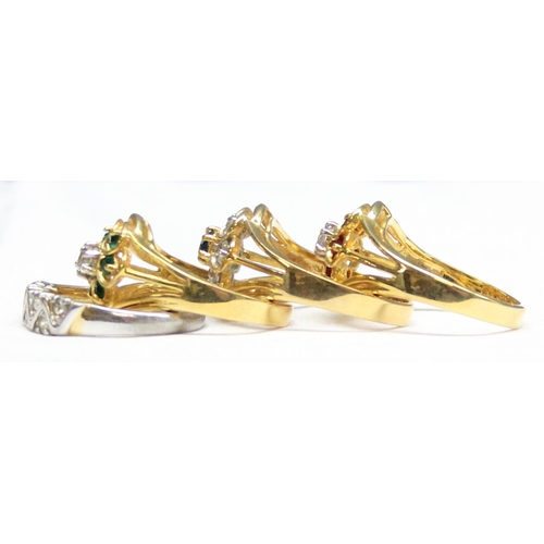 1160H - 7 assorted gold plated dress rings