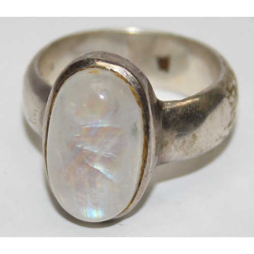 1160N - 3 silver dress rings, all marked and XRF confirmed, one with Lapis cabochon, sizes L-T