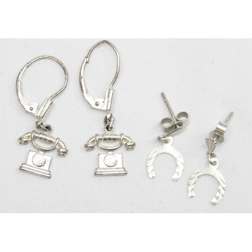 1160O - Qty of assorted silver earrings and charms, all XRF confirmed and most marked