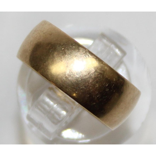 1160X - A 9ct gold plain band ring, full hallmarks and XRF confirmed, approx size L, approx 3.11g gross