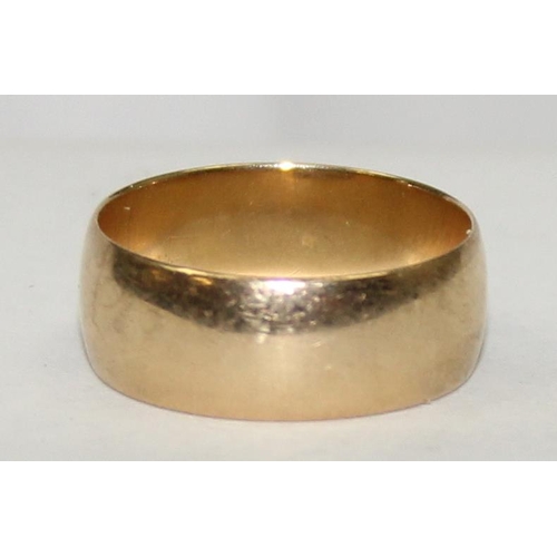 1160X - A 9ct gold plain band ring, full hallmarks and XRF confirmed, approx size L, approx 3.11g gross