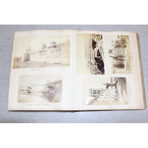 537 - 2 Victorian photo albums with hand-written annotations/labelling mainly views of Classical European ... 