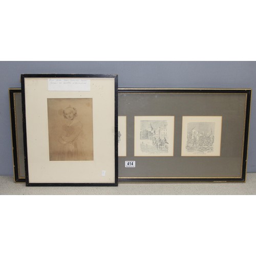 455 - A framed set of 4 WWI related prints, 2 after C. Shaw, approx 89cm x 36cm and a further print after ... 