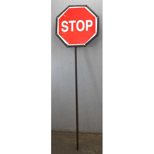 823 - A vintage stop/go sign, approx 211cm tall