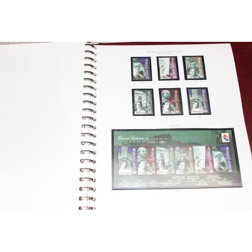 563 - Stamps - Large qty of mixed stamps to include Jersey stamps in red Stanley Gibbons album, Great Brit... 