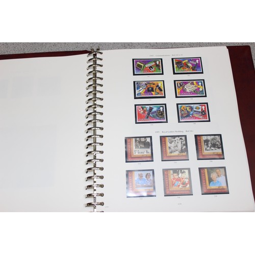 563 - Stamps - Large qty of mixed stamps to include Jersey stamps in red Stanley Gibbons album, Great Brit... 