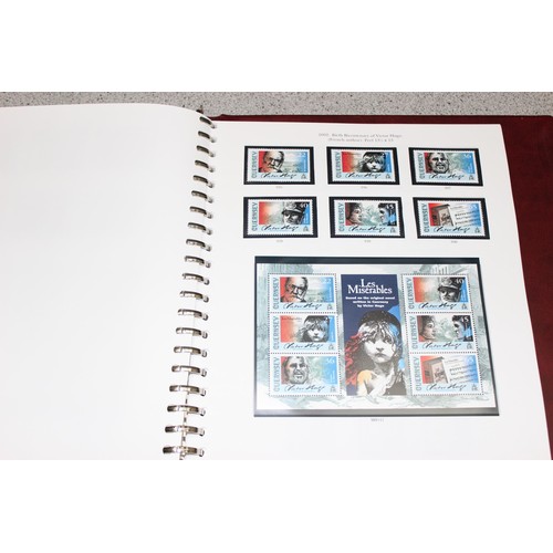 563 - Stamps - Large qty of mixed stamps to include Jersey stamps in red Stanley Gibbons album, Great Brit... 