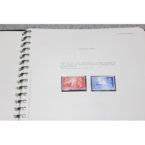 563 - Stamps - Large qty of mixed stamps to include Jersey stamps in red Stanley Gibbons album, Great Brit... 