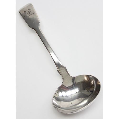 1003 - A William IV period silver toddy ladle, London 1835 by James Bebee, approx 52.22g gross