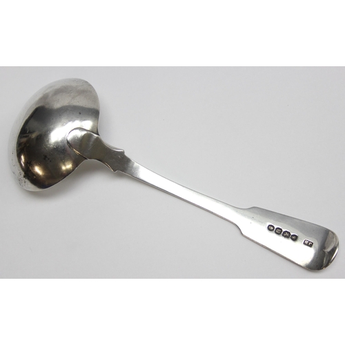 1003 - A William IV period silver toddy ladle, London 1835 by James Bebee, approx 52.22g gross